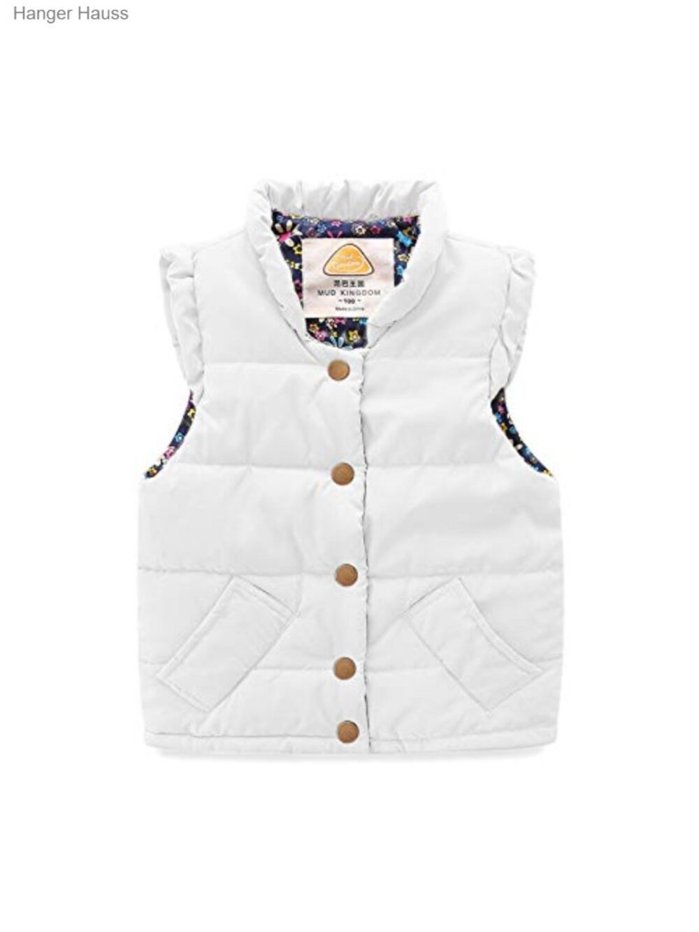 Mud Kingdom Girls Lightweight Floral Lined Vest Outerwear